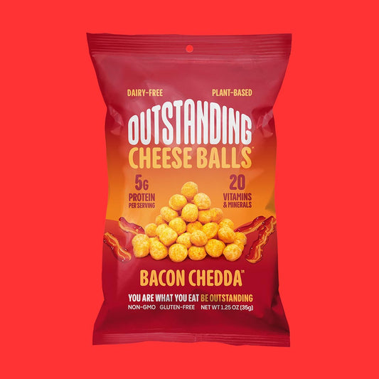 Outstanding Cheese Balls - Bacon Chedda / Snack Size 1.25oz / 8 Pack
