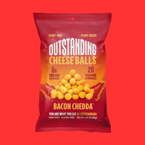 Outstanding Cheese Balls - Bacon Chedda / Snack Size 1.25oz / 8 Pack