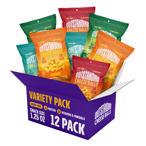 Outstanding Cheese Balls - Variety Pack / Snack Size 1.25oz / 12 Pack